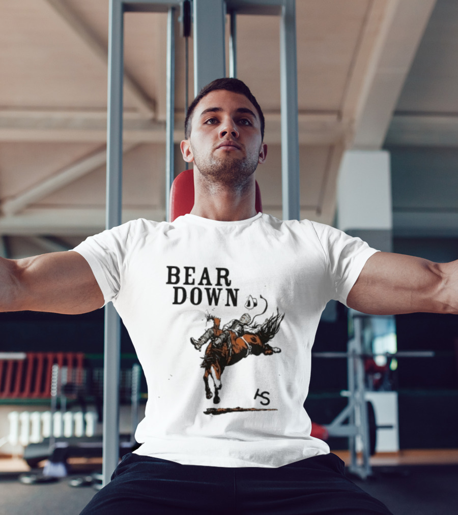 Bear Down Cowboy Rodeo Bucking Horse 15 T-Shirt