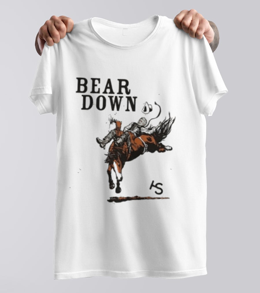 Bear Down Cowboy Rodeo Bucking Horse 15 T-Shirt