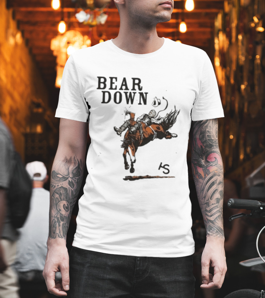 Bear Down Cowboy Rodeo Bucking Horse 15 T-Shirt