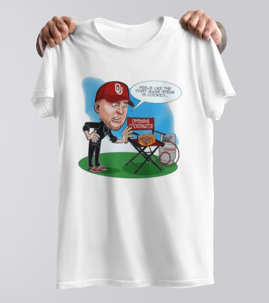 Brent Venables Oklahoma Sooners Offensive Coordinator Cartoon Steak Propane T-Shirt