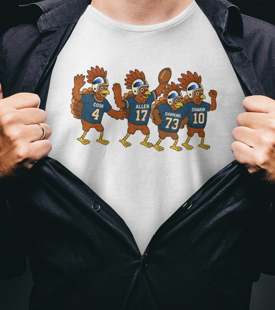 Buffalo Football Thanksgiving Turkeys Cook Allen Dawkins Shakir T-Shirt