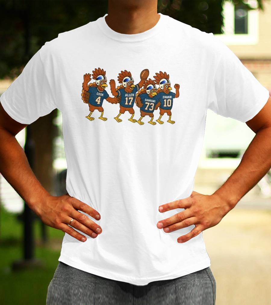 Buffalo Football Thanksgiving Turkeys Cook Allen Dawkins Shakir T-Shirt