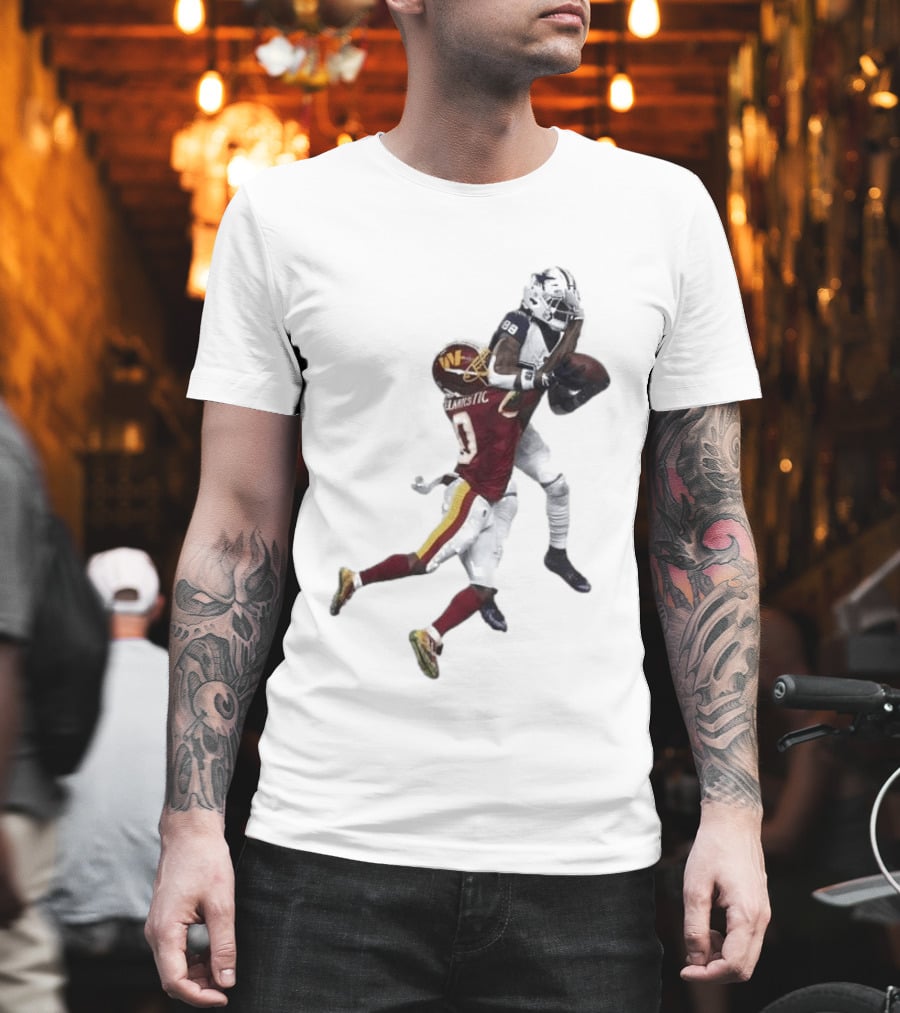 Ceedee Lamb Dak Prescott Record Breaking Touchdown Dallas Washington Football Moment T-Shirt
