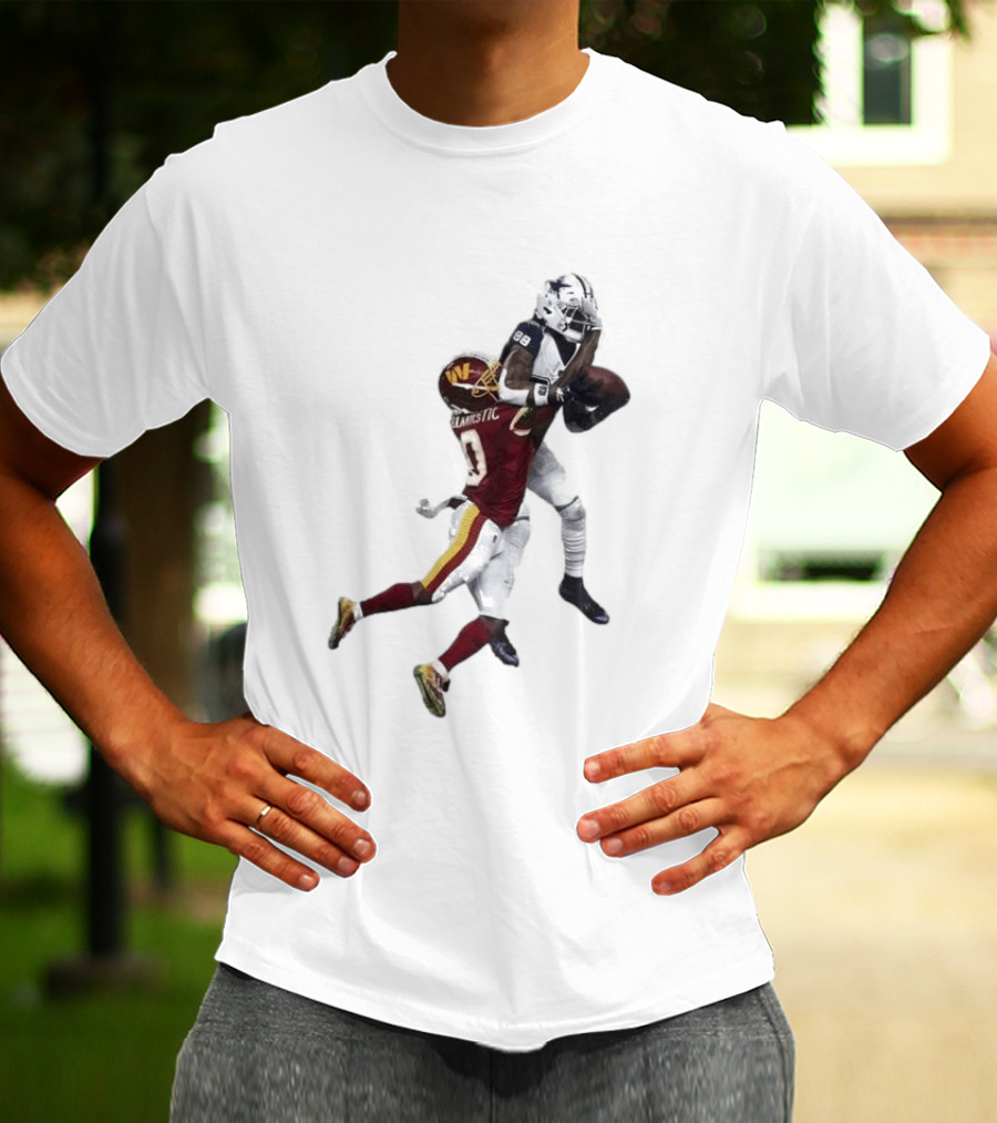 Ceedee Lamb Dak Prescott Record Breaking Touchdown Dallas Washington Football Moment T-Shirt