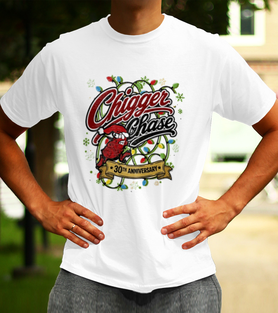 Chigger Chase Christmas Lights 30th Anniversary Celebration T-Shirt