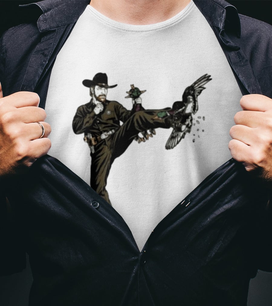 Chuck Norris Roundhouse Kick Duck Hunting Action T-Shirt