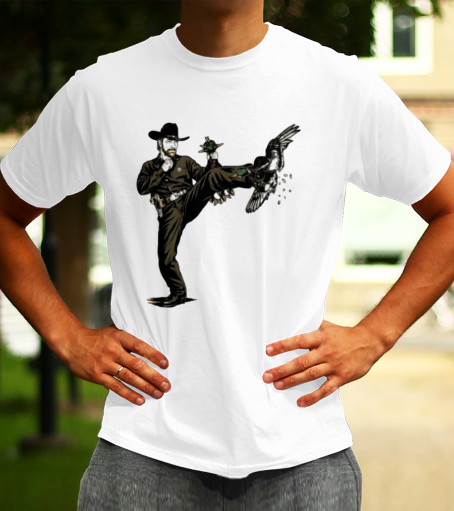 Chuck Norris Roundhouse Kick Duck Hunting Action T-Shirt