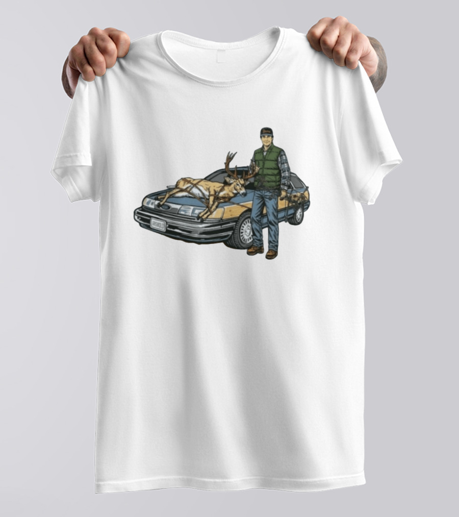 Clark Griswold Christmas Vacation With Deer On Car T-Shirt