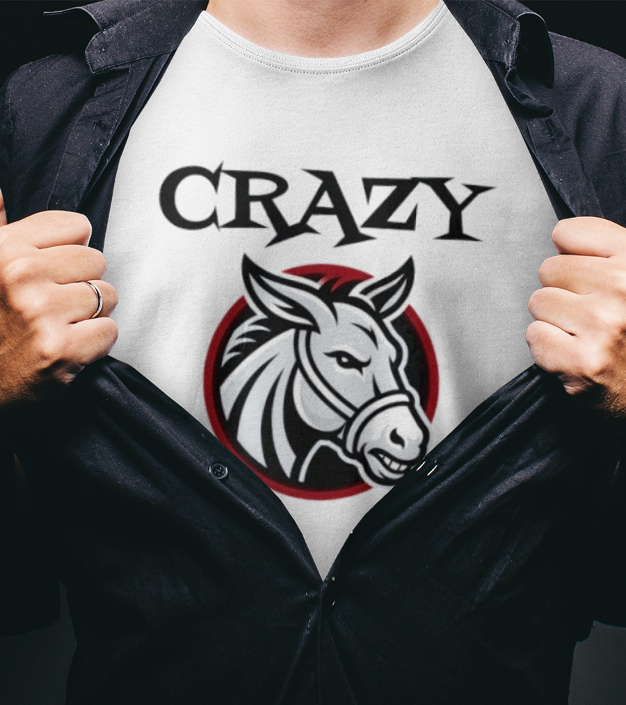CRAZY Donkey Animal Face Circle T-Shirt