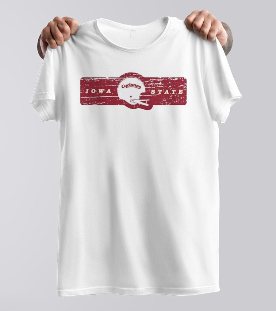 Distressed Vintage Iowa State Cyclones Football Helmet T-Shirt