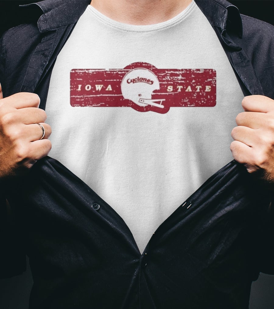 Distressed Vintage Iowa State Cyclones Football Helmet T-Shirt