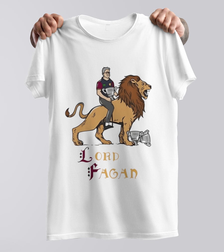 Lord Fagan Brisbane Lions 2024 Premiership Trophy Holder Riding Lion T-Shirt