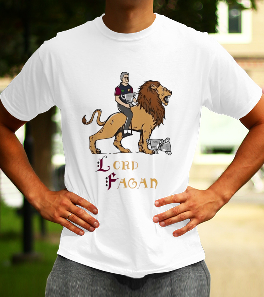 Lord Fagan Brisbane Lions 2024 Premiership Trophy Holder Riding Lion T-Shirt