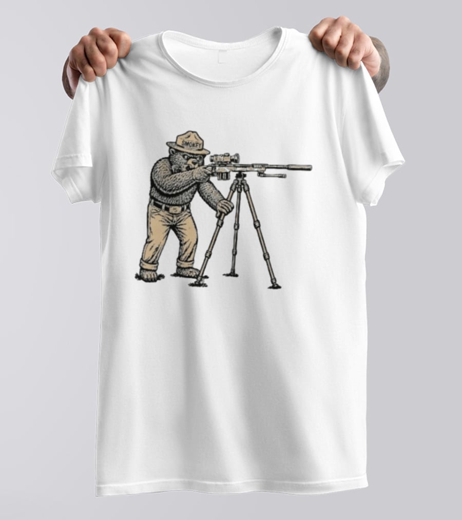Smokey Bear Sniper Forest Ranger With Rifle T-Shirt