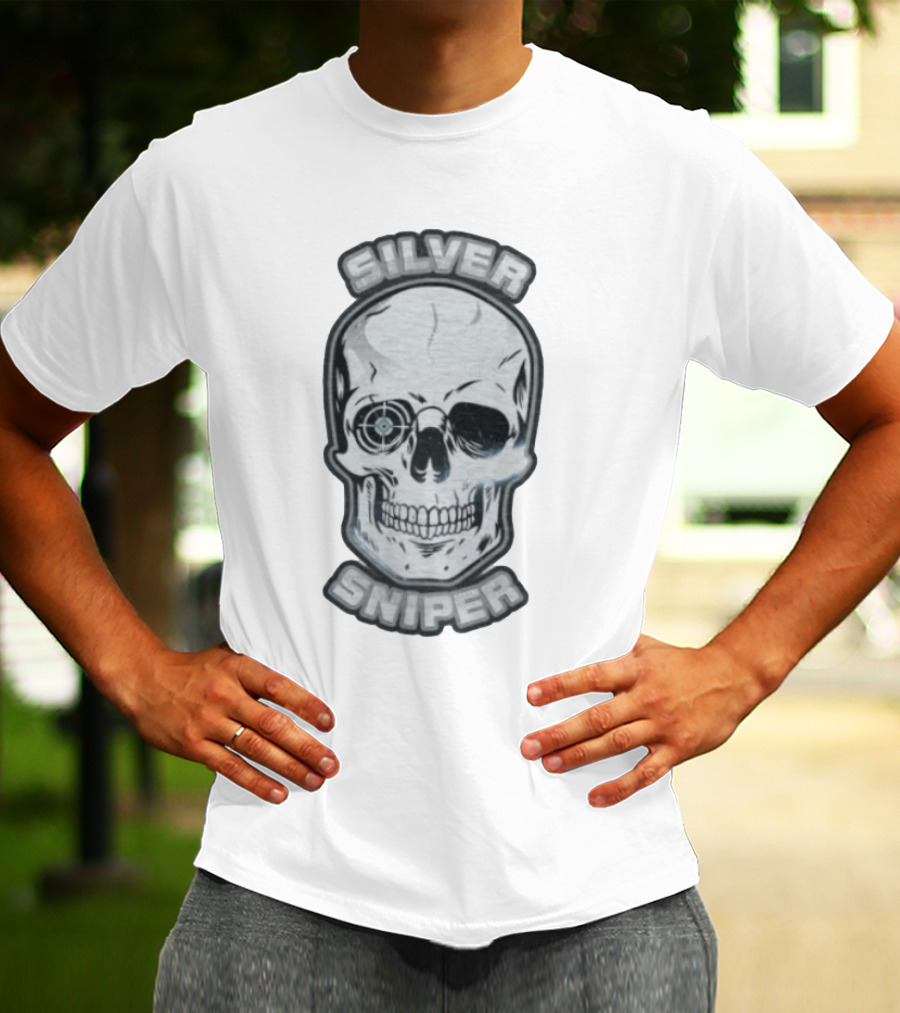 TJ Crawford Skull Target Silver Sniper T-Shirt