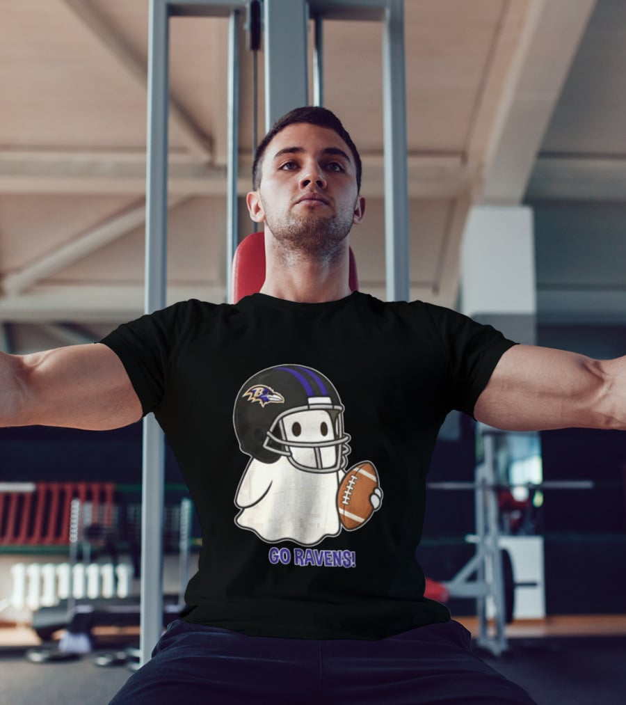Baltimore Ravens Ghost In Football Helmet Go Ravens Football T-Shirt