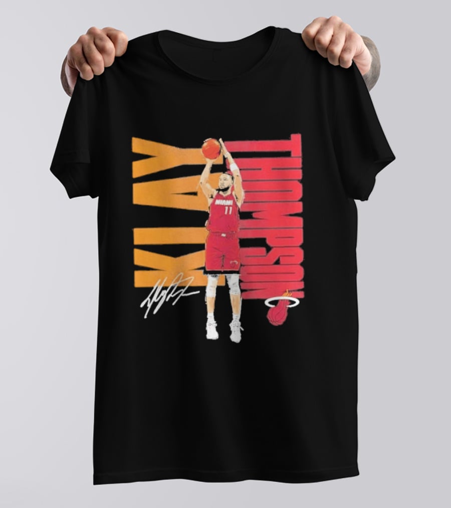 Klay Thompson Miami Heat 11 Basketball Player Signature T-Shirt