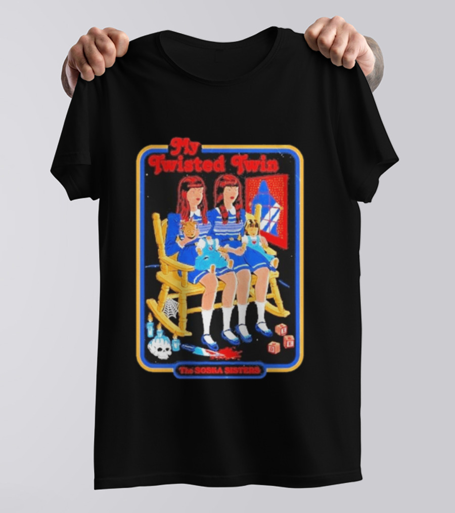 My Twisted Twin The Soska Sisters Horror Creepy Doll Rocking Chair T-Shirt