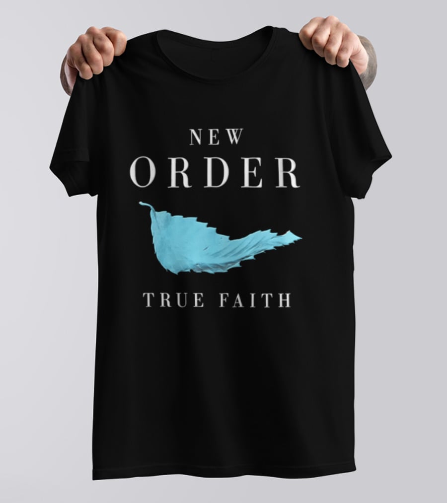 New Order True Faith Blue Leaf Black T-Shirt