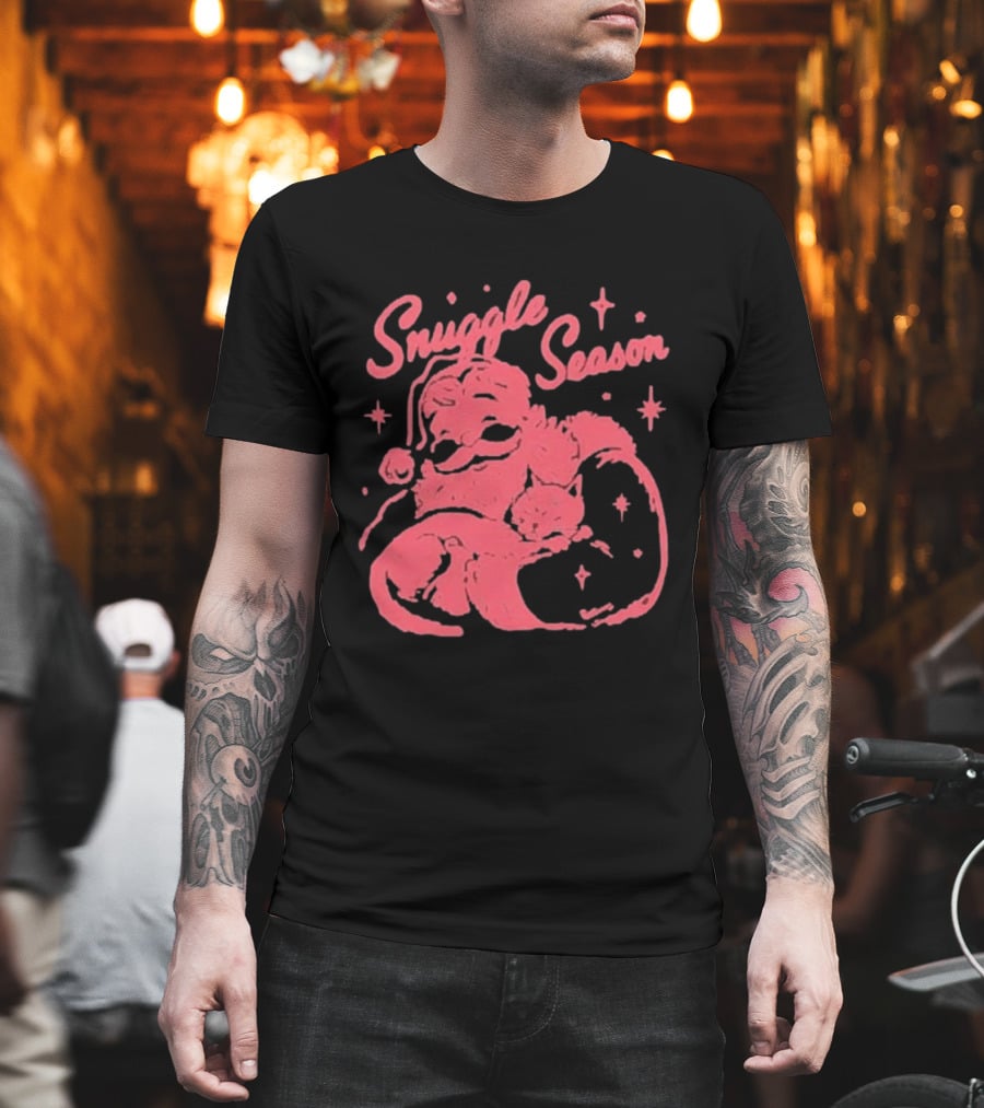 Snuggle Season Santa Claus Christmas Cat T-Shirt