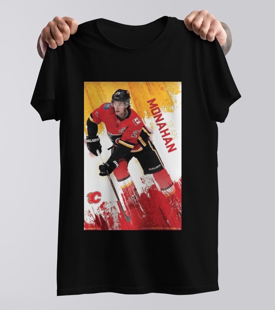 Sean Monahan Calgary Flames NHL Hockey Action T-Shirt