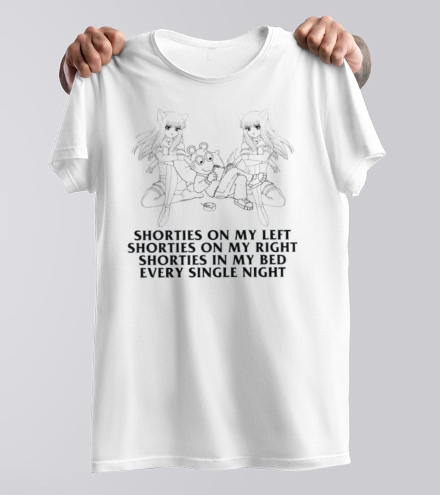 Arthur Shorties On My Left Right And In My Bed Every Single Night Anime T-Shirt