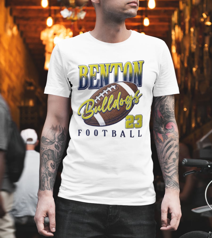 Benton Bulldogs 23 Football Team Spirit Fan Gear T-Shirt