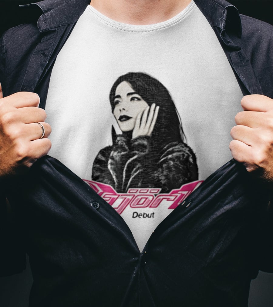 Bjork Debut 1993 Woman Hands On Face Pink T-Shirt