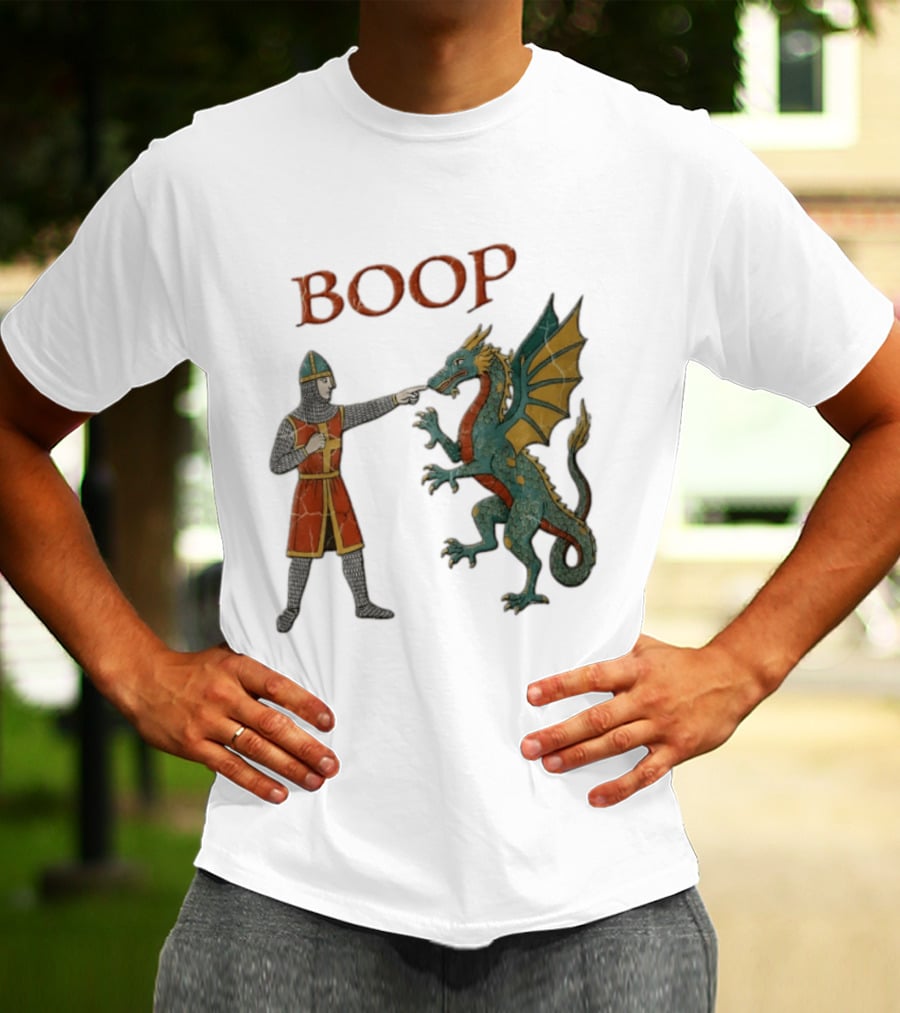 Knight Pointing Boop Dragon Encounter T-Shirt