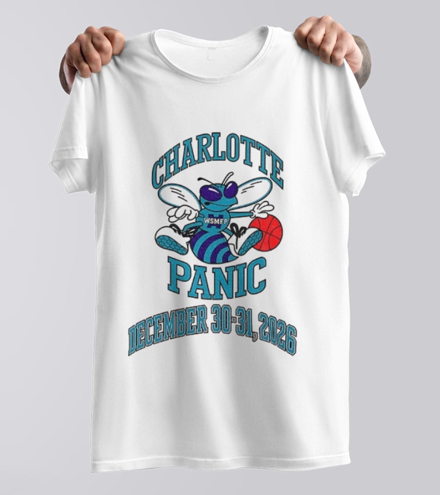 Charlotte Panic December 30 31 2026 Hornet Dribbling Basketball Cartoon T-Shirt
