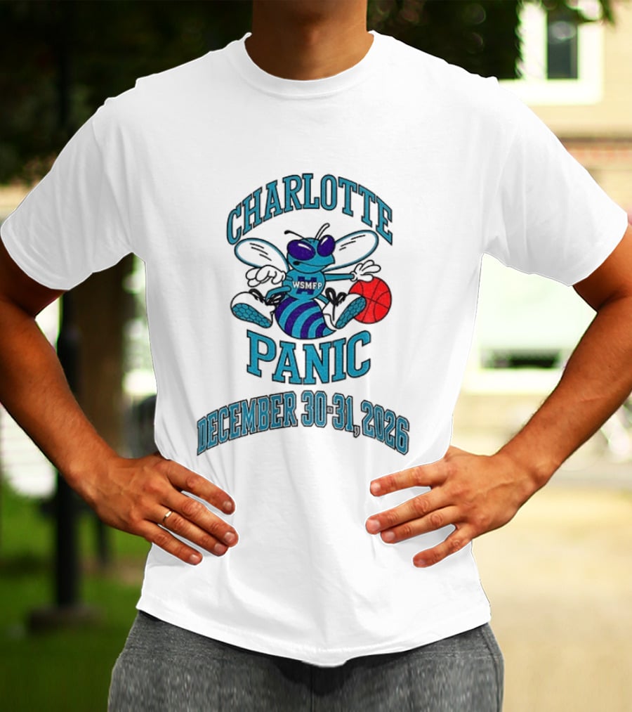 Charlotte Panic December 30 31 2026 Hornet Dribbling Basketball Cartoon T-Shirt