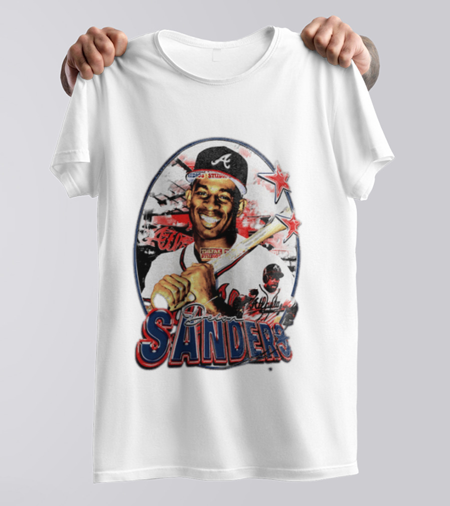 Deion Sanders Atlanta Braves MLB Stars Baseball Sports Memorabilia T-Shirt