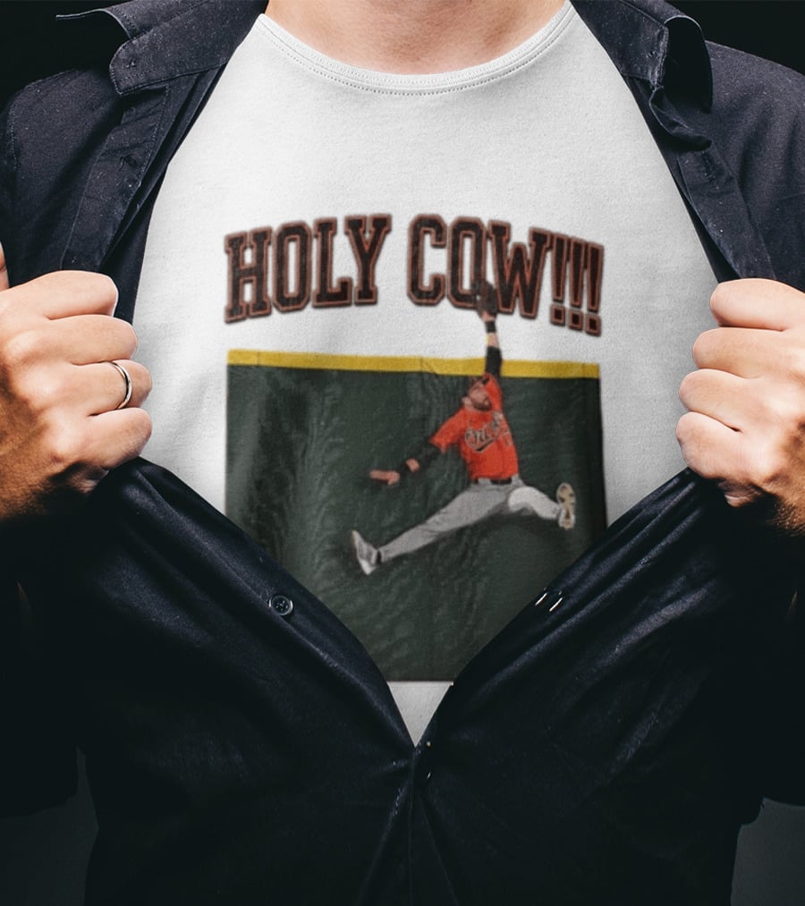 Holy Cow Colton Cowser Baltimore Orioles Catch 2026 T-Shirt