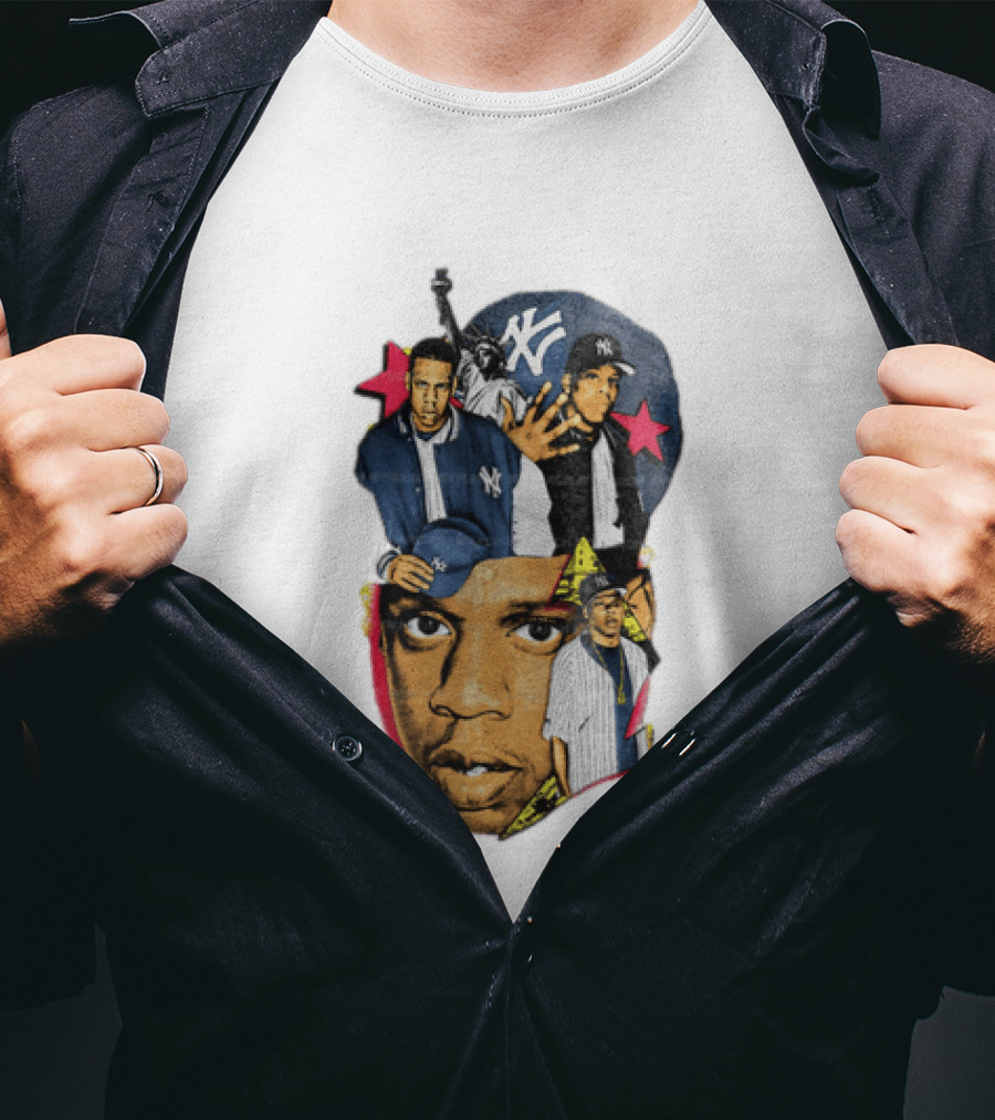 Jay Z New York Yankees Statue Of Liberty Stars T-Shirt