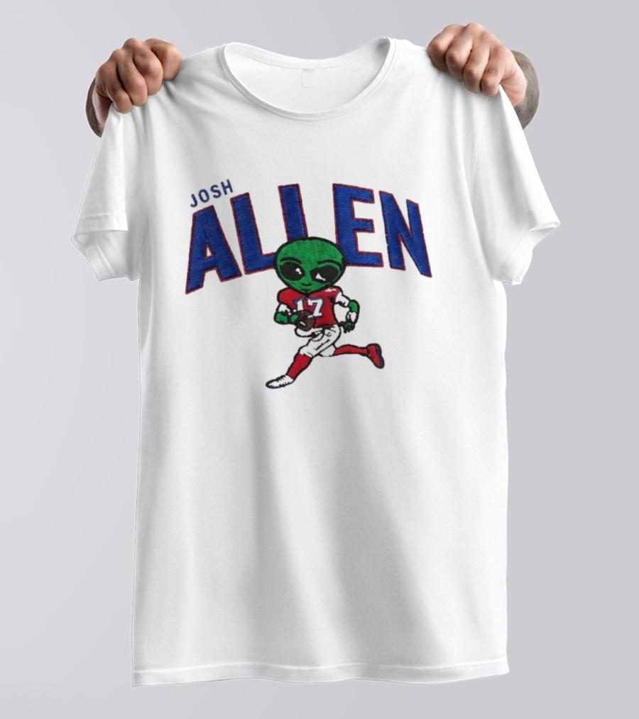 Josh Allen Buffalo Bills Alien 17 Football Player Running T-Shirt