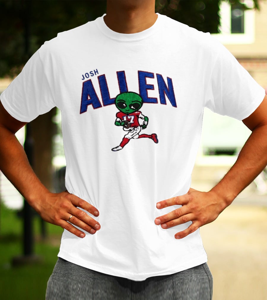 Josh Allen Buffalo Bills Alien 17 Football Player Running T-Shirt
