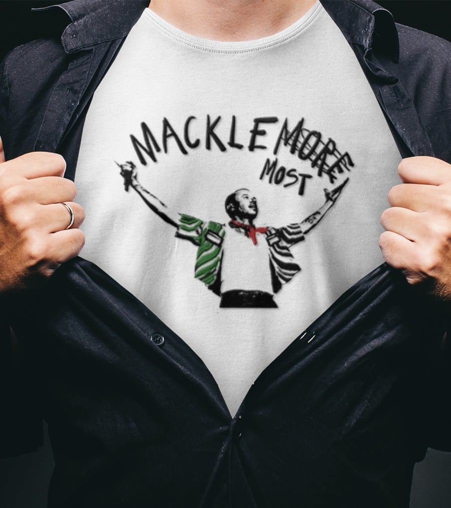 Macklemore Most Man Arms Raised Holding Microphone T-Shirt