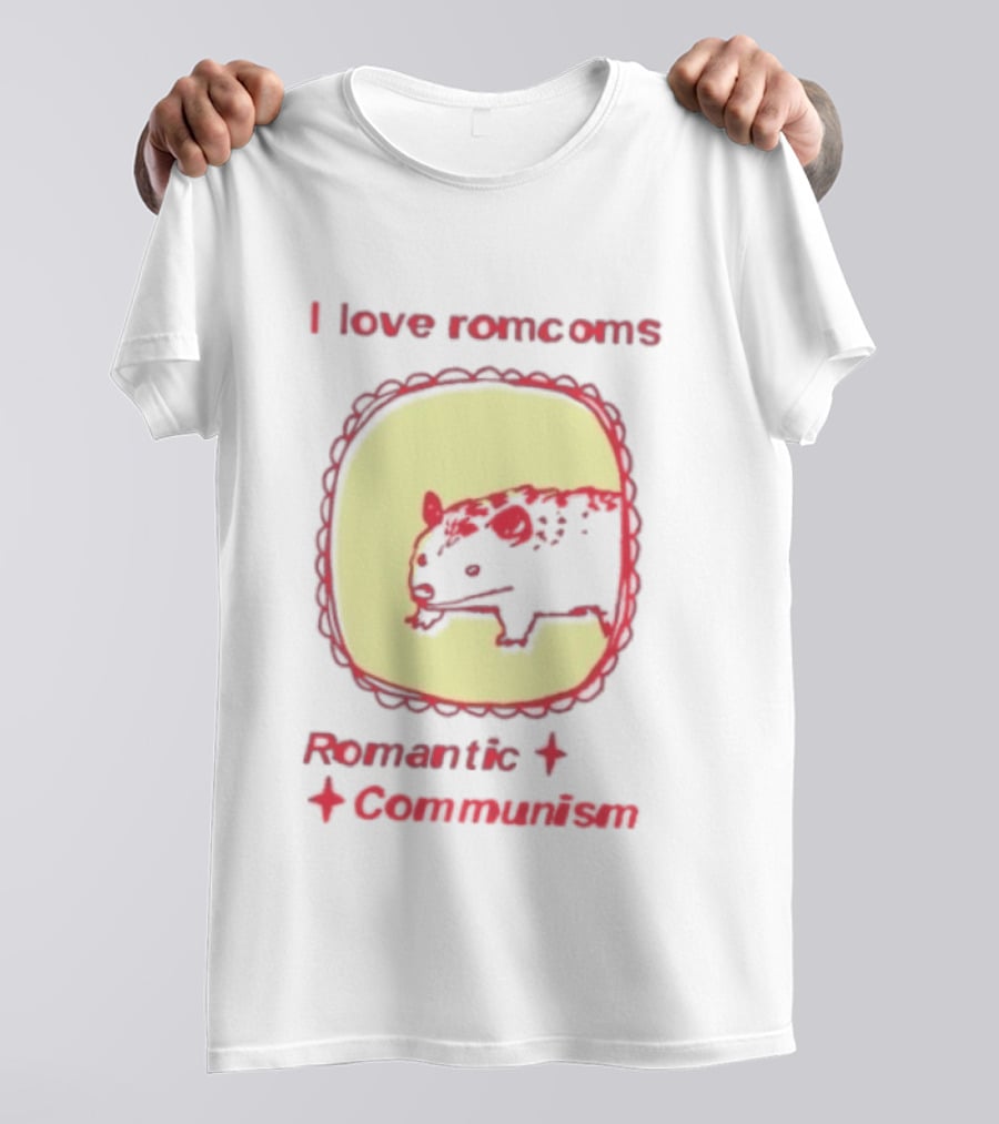 Opossum I Love Romcoms Romantic Communism T-Shirt
