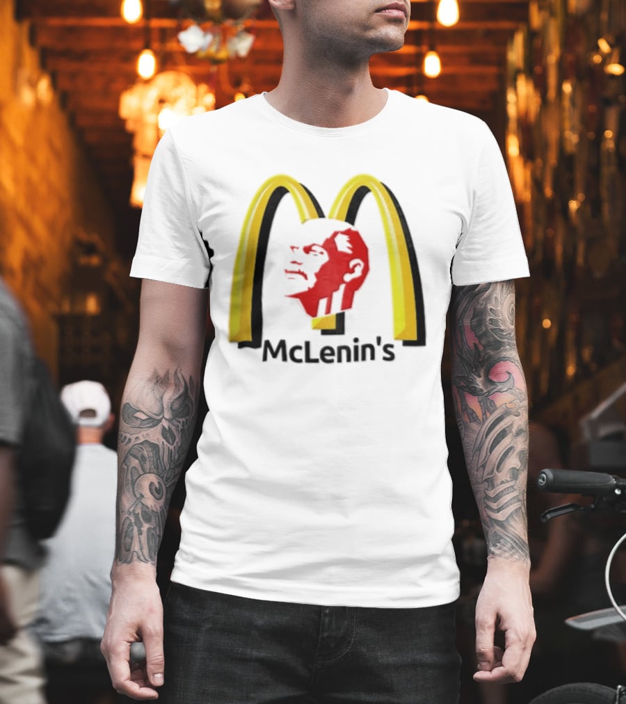 Vladimir Lenin Red Face McLenin's Yellow Arches T-Shirt