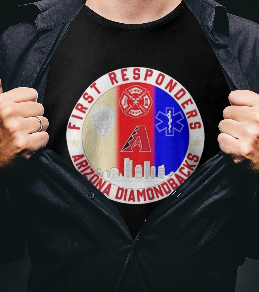 Arizona Diamondbacks First Responders Police Fire Dept EMT Appreciation T-Shirt