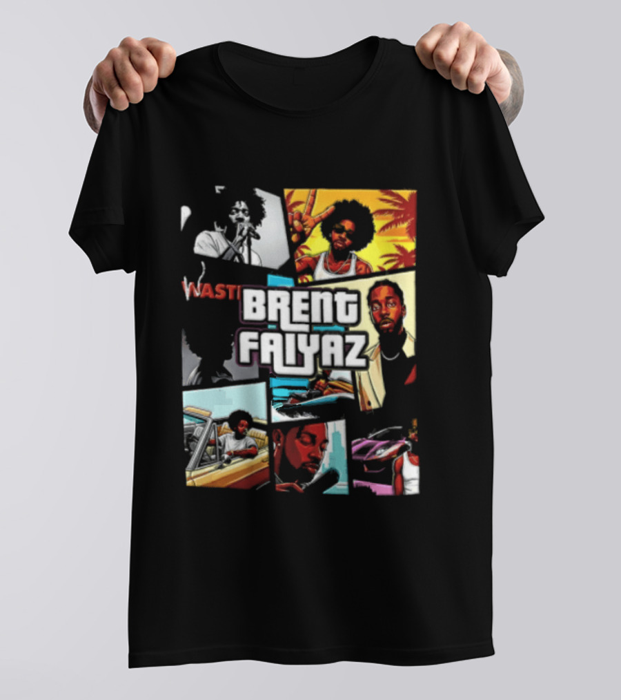 Brent Faiyaz Wasteland Multiple Panels Singer Lifestyle Retro Beach Vibe T-Shirt