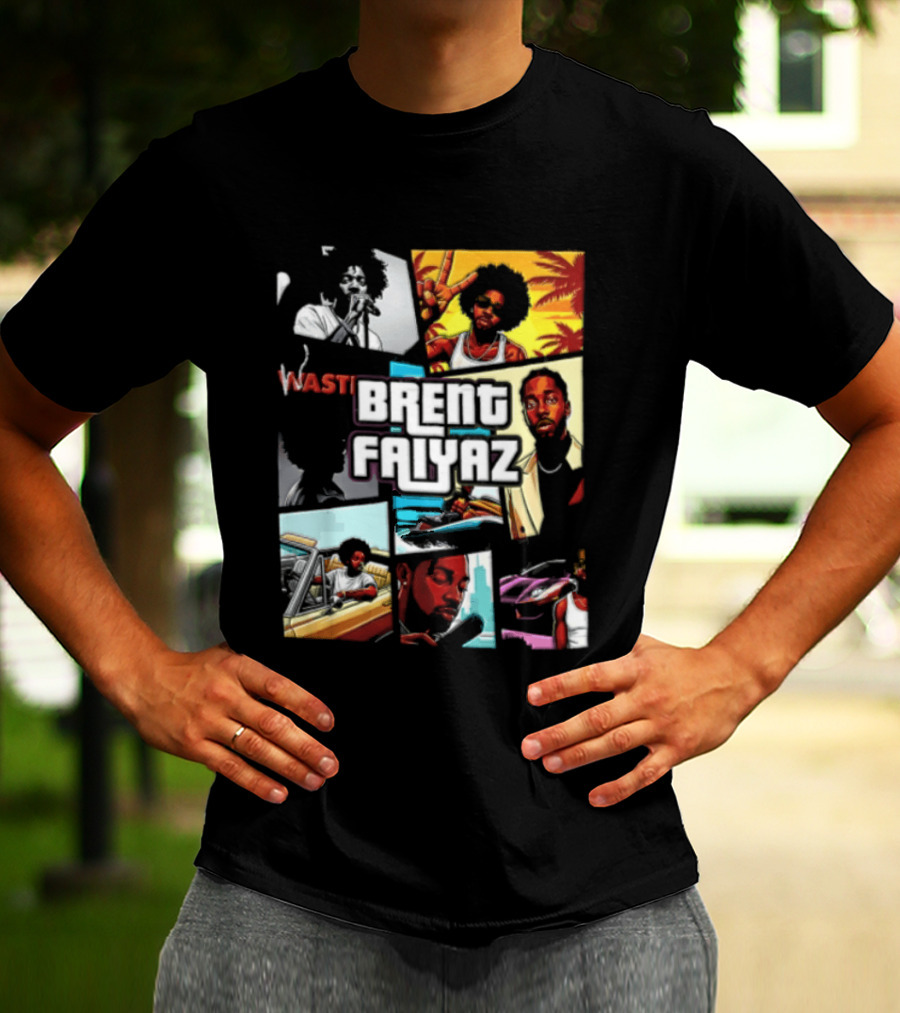 Brent Faiyaz Wasteland Multiple Panels Singer Lifestyle Retro Beach Vibe T-Shirt