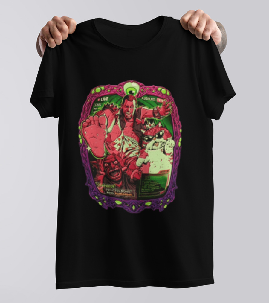 Live Audience Carl Princess Donut Dungeon Crawler Cat Goblin T-Shirt