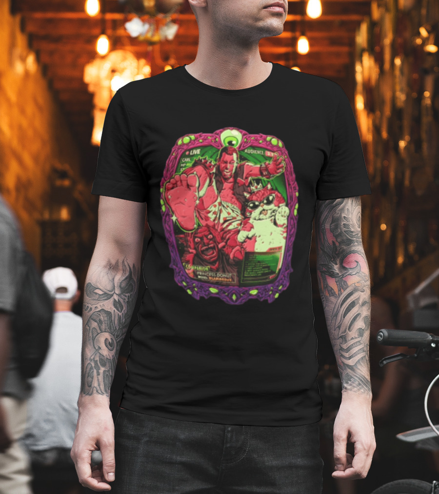 Live Audience Carl Princess Donut Dungeon Crawler Cat Goblin T-Shirt