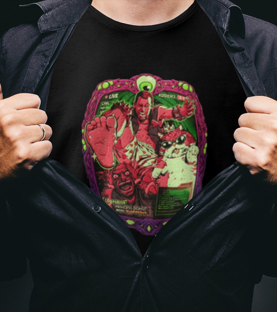 Live Audience Carl Princess Donut Dungeon Crawler Cat Goblin T-Shirt