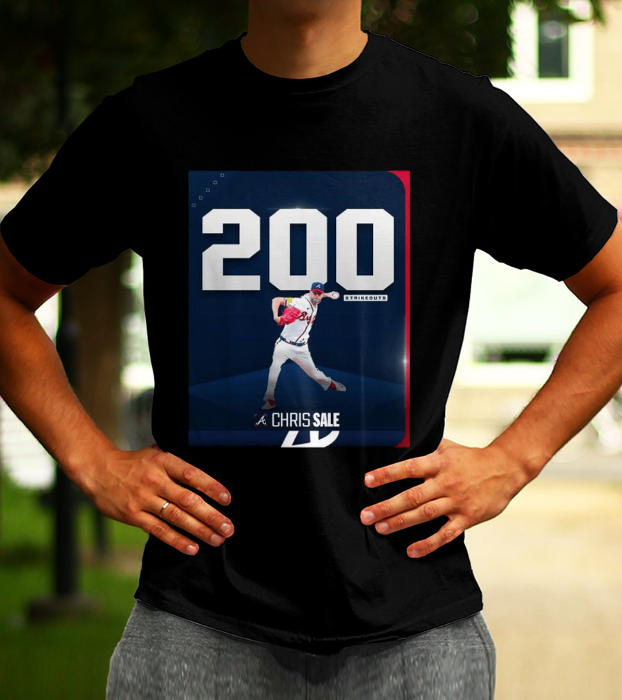 Chris Sale 200 Strikeouts Atlanta Braves T-Shirt