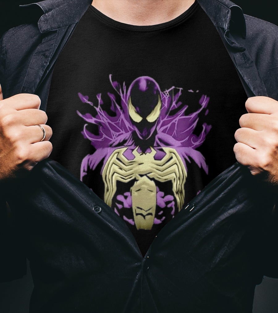 Venom Marvel Symbiote Spider Man Purple Black White T-Shirt