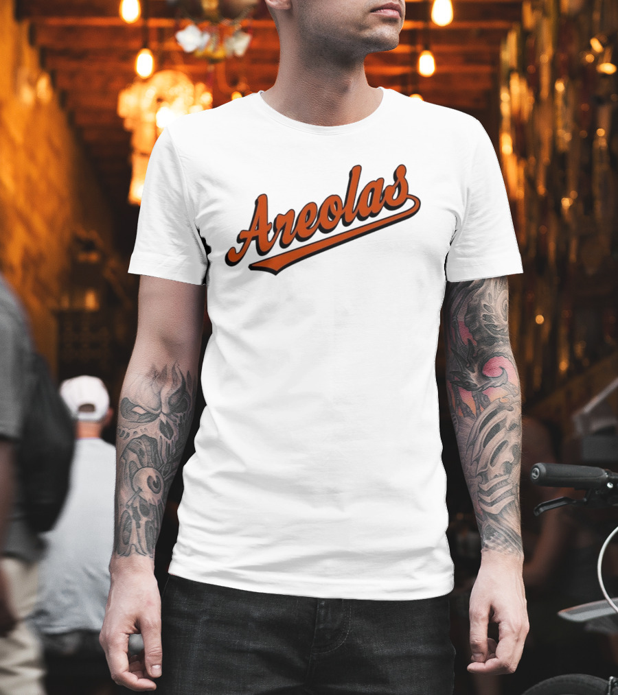 Areolas Script Sporty Baseball Style Retro Font T-Shirt