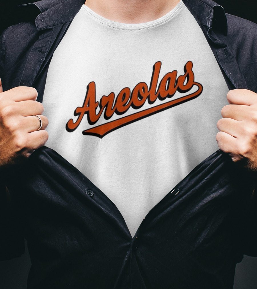 Areolas Script Sporty Baseball Style Retro Font T-Shirt