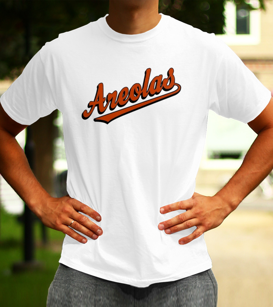 Areolas Script Sporty Baseball Style Retro Font T-Shirt
